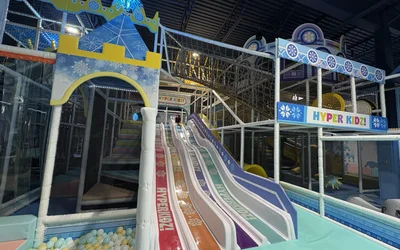 Hyper Kidz indoor playground in Durham NC with colorful slides and climbing structures